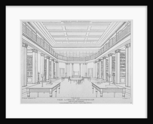 Interior view of the library in the London Institution, Finsbury Circus, City of London by James Carter