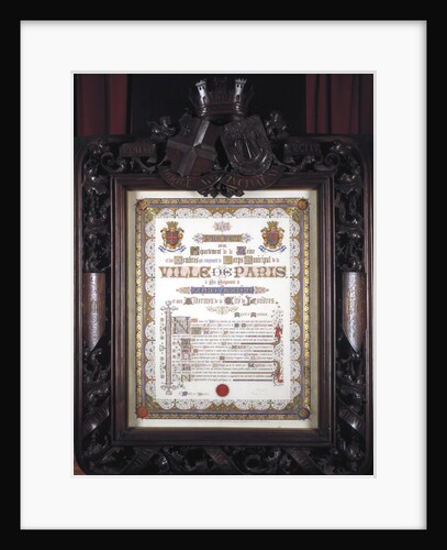 Illuminated vote of thanks from the Mayor of Paris to the Lord Mayor of London, 13 August 1852 by JP Leon la Rue