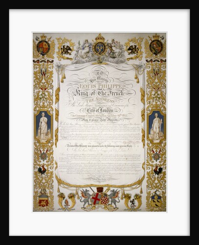 Illuminated address from the Corporation of London to Louis Philippe of France by H Dowse