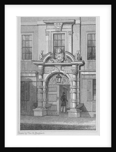The old door of Haberdashers' Hall, City of London by W Watkins