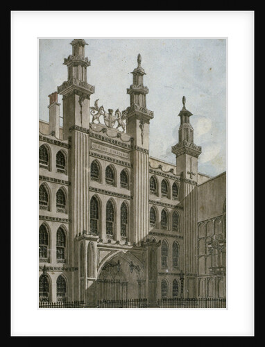 South-west view of the Guildhall front, City of London by George Shepherd