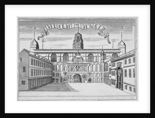 Front view of the Guildhall, looking north across Guildhall Yard, City of London by Anonymous