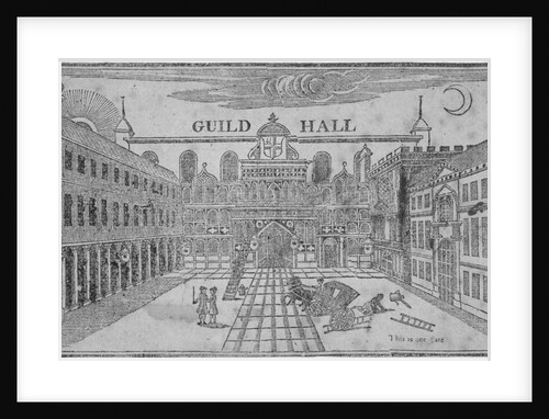 Front view of the Guildhall, looking north, City of London by Anonymous