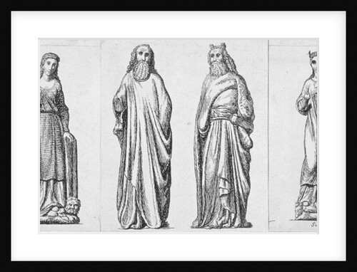 Six statues on the outside of the Guildhall, City of London by Anonymous