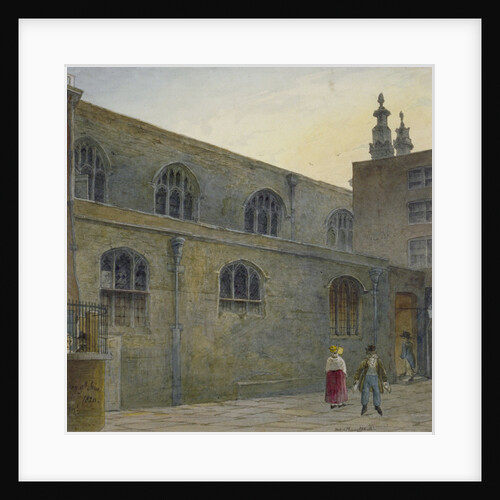 North side of Guildhall Chapel showing the entrance to Cutthroat Alley, City of London by Robert Blemmell Schnebbelie