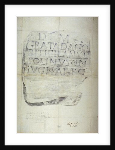 Roman memorial stone erected by Solinus in memory of his wife Grata by Anonymous