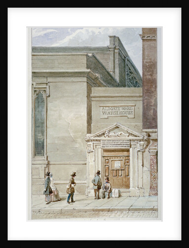 Partial view of St Katherine Cree and the Aldgate watch house, City of London by James Findlay
