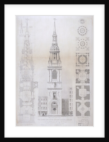 Church of St Mary le Bow, City of London by John Le Keux