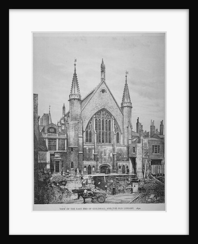 The east end of the Guildhall and the old Guildhall Library, City of London by Anonymous