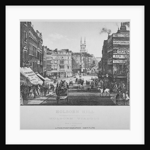 Holborn Hill and Skinner Street before Holborn Viaduct was built, City of London by Litho-Photographic Institute