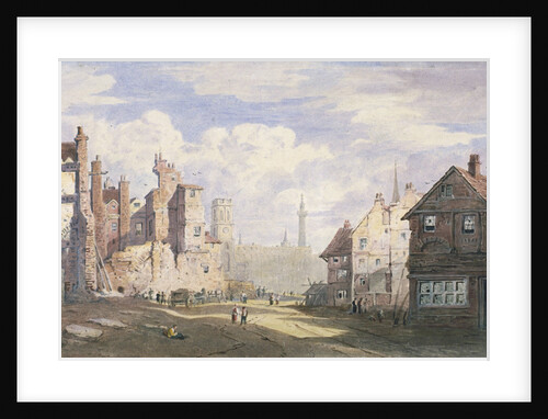 Demolition of old houses near Walbrook to make way for King William Street, City of London by James Fahey