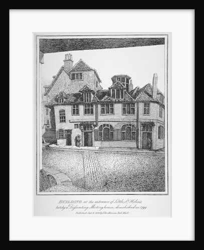 Building at the entrance of Little St Helen's, City of London by John Thomas Smith