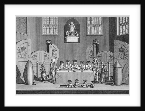 Drawing of the state lottery in the Guildhall, City of London by Anonymous