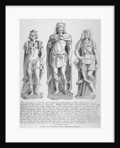 Mutilated figures of the mythical King Lud and his two sons Androgeus and Theomantius by John Thomas Smith