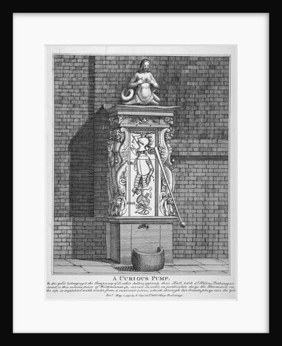 Ornate water pump in the yard at Leathersellers' Hall, Little St Helen's, City of London by John Thomas Smith