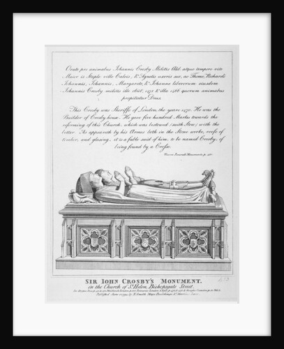 Tombs in the Church of St Helen, Bishopsgate, City of London by Anonymous