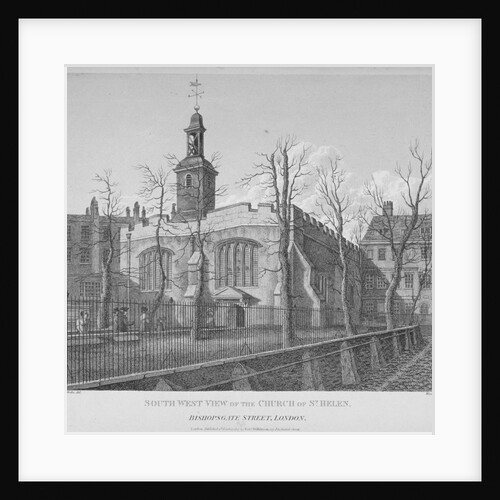 South-west view of the Church of St Helen, Bishopsgate, City of London by William Wise