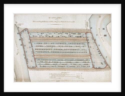 Plan of proposed docks at the Isle of Dogs, now the site of West India Docks, London by Anonymous