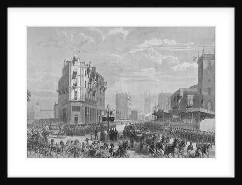 Queen Victoria in Holborn Circus on her way to the opening of Holborn Viaduct, London by Anonymous