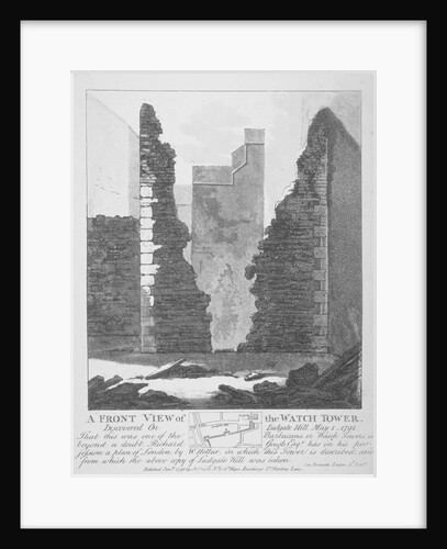 Front view of the watch tower on Ludgate Hill, City of London by John Thomas Smith