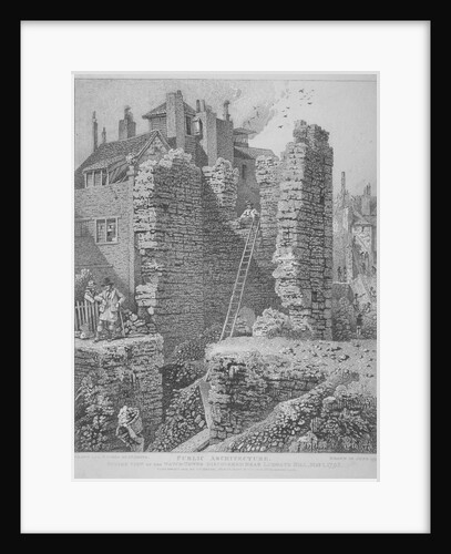 Inside view of the Watch Tower and remains of London Wall, City of London by IT Smith