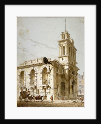 North-west view of the Church of St Mary Woolnoth, City of London by George Shepherd