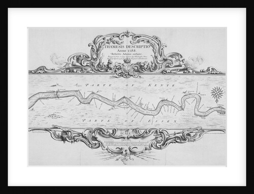 Map of the River Thames from Tilbury to Westminster, passing through Kent and Essex by Anonymous