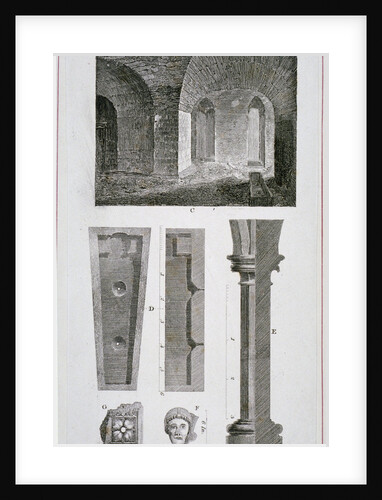 Interior view of the remains of the Church of St Martin's le Grand, City of London by John Chessell Buckler
