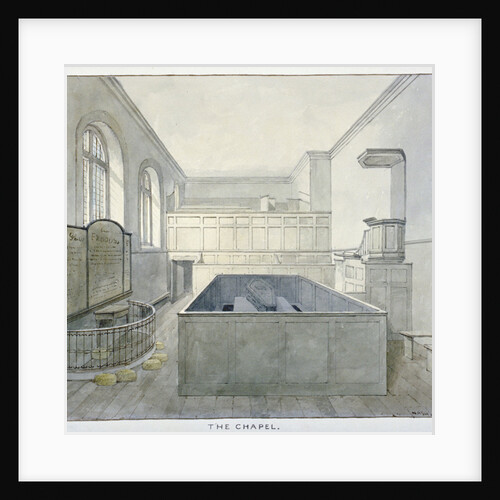 Interior view of the chapel in Newgate Prison, Old Bailey, City of London by Frederick Nash