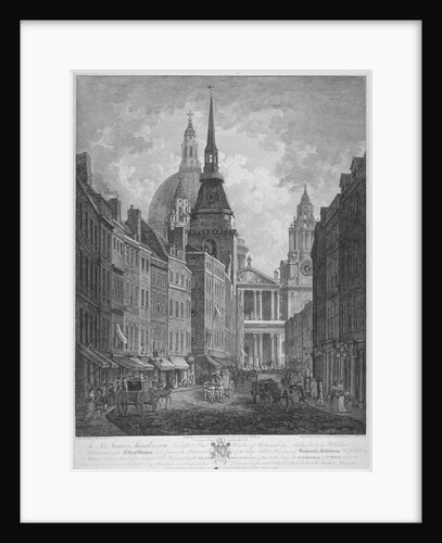 Ludgate Hill, Church of St Martin within Ludgate and St Paul's Cathedral, City of London by Thomas Malton II