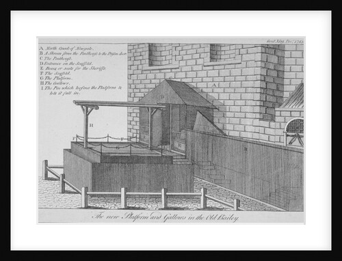 The platform and gallows at Newgate Prison, Old Bailey, City of London by Anonymous