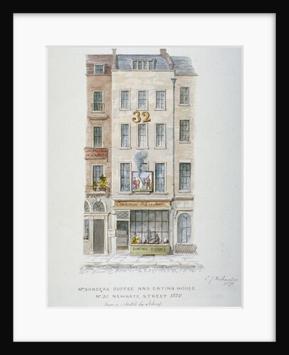 Mr Sanders' Coffee and Eating House, 32 Newgate Street, City of London by Charles James Richardson