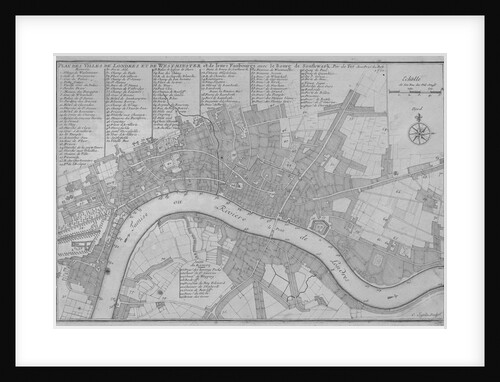 Map of the City of London, the River Thames, the City of Westminster and surrounding areas by C Inselin