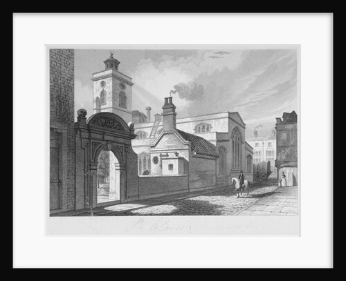 South-east view of the Church of St Olave, Hart Street, City of London by John Le Keux