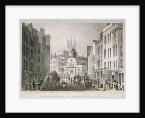 Church of St Martin Outwich, viewed from Bishopsgate, City of London by A Cruse