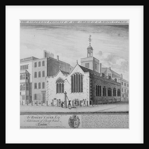 North-east view of the Church of St Martin Outwich, Threadneedle Street, City of London by William Henry Toms
