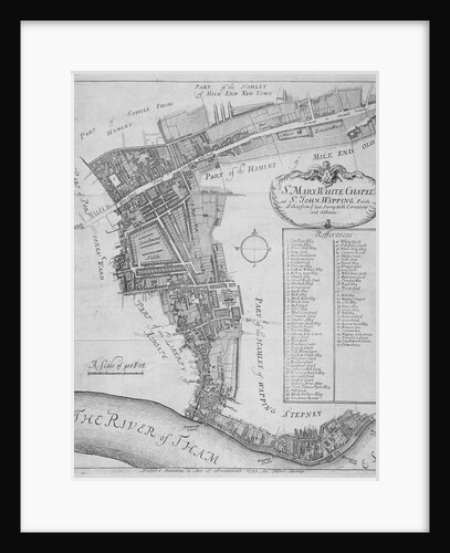 Map of the parishes of St Mary, Whitechapel and St John, Wapping, in Stepney, London by Anonymous
