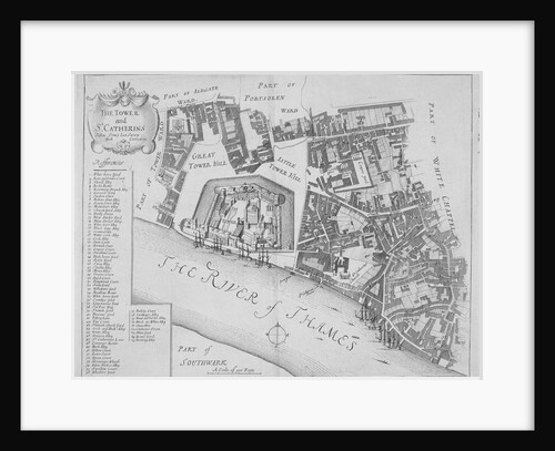 Map of the area around the Tower of London and St Katharine by the Tower, Stepney, London by Anonymous