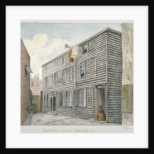 View of Butler's Alley, Milton Street, City of London by Charles James Richardson