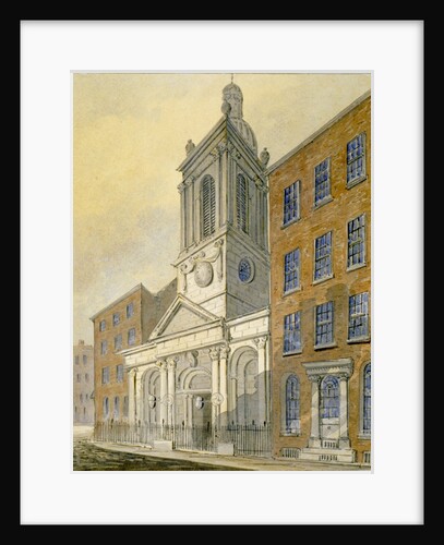 North-east view of the Church of St Peter-le-Poer and Old Broad Street, City of London by William Pearson