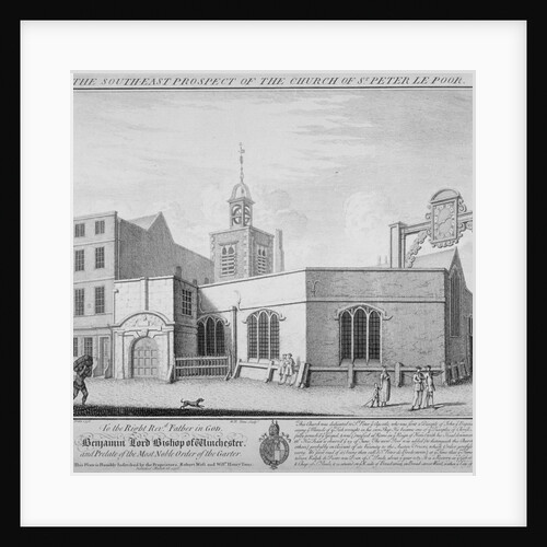 South-east prospect of the Church of St Peter-le-Poer, City of London by William Henry Toms