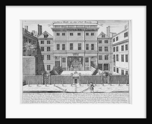 Justice Hall, Old Bailey, City of London, pre 1737 (1740) by John Bowles