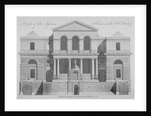 Front view of the Sessions House, Old Bailey, City of London by Anonymous
