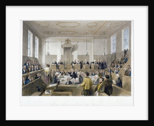 Inside the Central Criminal Court, Old Bailey, with a court in session, City of London by Harden Sidney Melville
