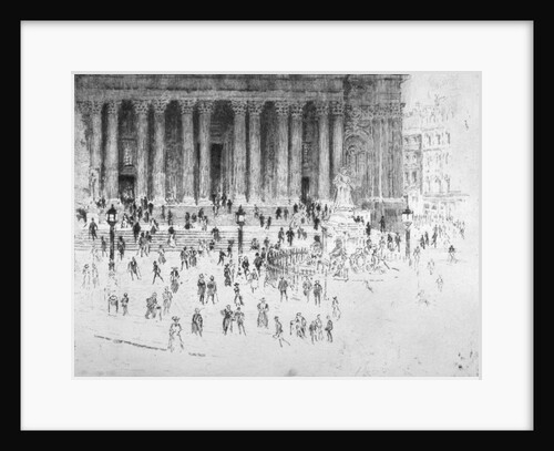 Steps outside the west front of St Paul's Cathedral, City of London by Joseph Pennell