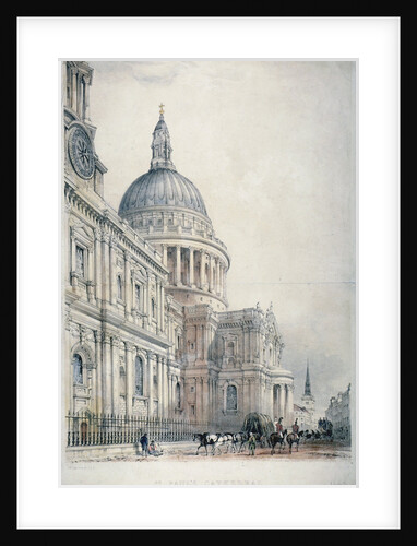 South-west view of St Paul's Cathedral from St Paul's Churchyard, City of London by Charles Walter Radclyffe