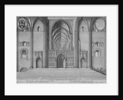 Interior view of the choir of the old St Paul's Cathedral from the west, City of London by Wenceslaus Hollar