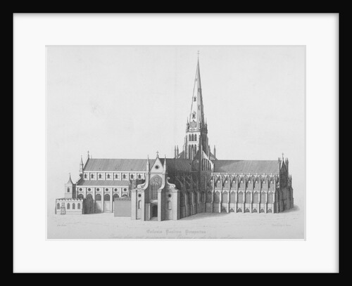 South elevation of the old St Paul's Cathedral, City of London by William Finden
