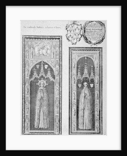 Brasses of John Newcourt and Brome Whorewood in old St Paul's Cathedral, City of London by Wenceslaus Hollar