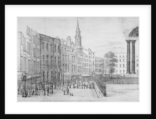 North side of St Paul's Churchyard, with the end of Cheapside, City of London by Thomas Horner